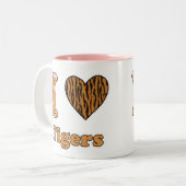 J'adore les tigres, tasse à café à deux tons (Devant gauche)