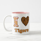 J'adore les tigres, tasse à café à deux tons (Gauche)