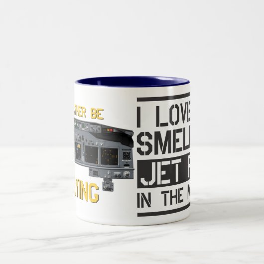 j'adore l'odeur du jet fuel le matin MUG (Centre)