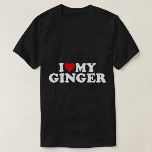 J'adore ma rousse de gingembre - T-shirt Coeur Rou (Design devant)