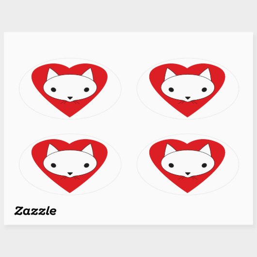 J'adore mes stickers de chat (Feuille)