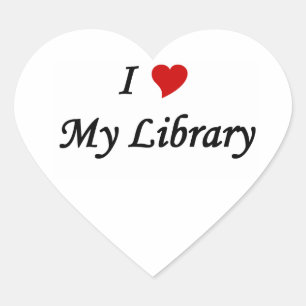 J'adore mon autocollant de bibliothèque