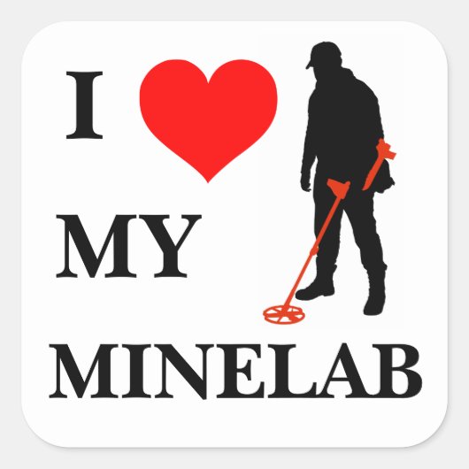 J'adore mon autocollant de cale Minelab (Devant)