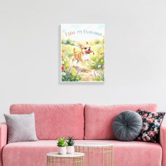 J'adore mon Chihuahua Toile Imprimée