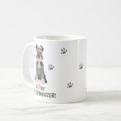 J'adore mon mini schnauzer mug à café rose (Devant gauche)
