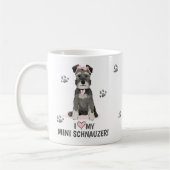 J'adore mon mini schnauzer mug à café rose (Gauche)