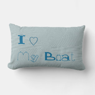 J'adore mon oreiller à lancer blanc de bateau