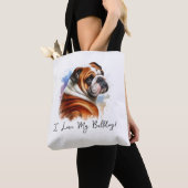 J'adore mon Sac fourre-tout Bulldog (De près)