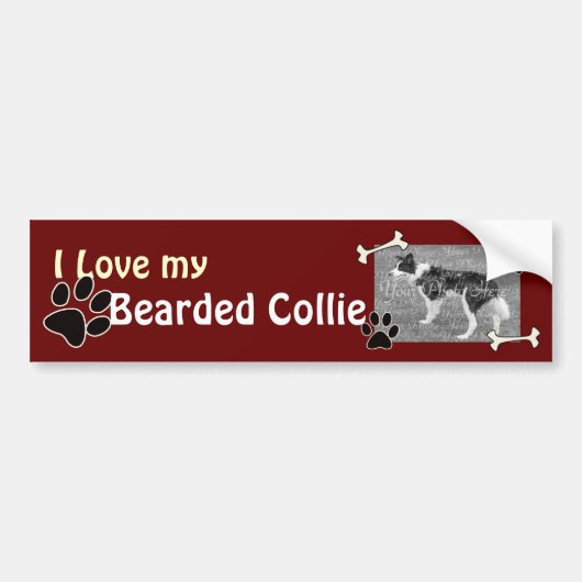 J'adore mon Sticker Collie Beared Bumper (Devant)