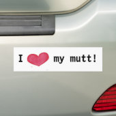 J'adore mon sticker pour pare-chocs de mutt (En voiture)
