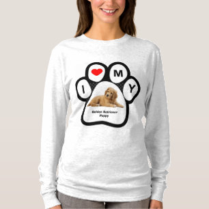 J'adore mon T-shirt à chiot rétripée d'or