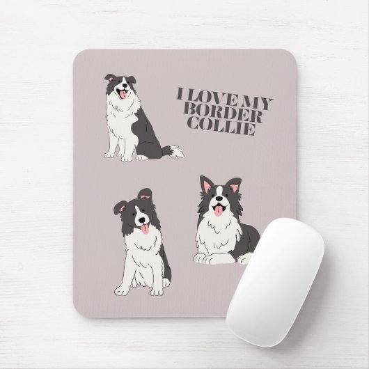 J'adore mon Tapis de Souris Border Collie (Avec souris)