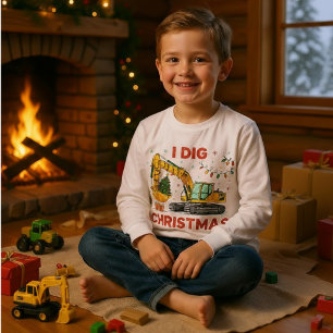 J'adore Noël Excavatrice Mignonne Lumières de Noël