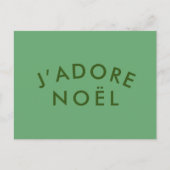 J'adore Noel | Modern minimalistisch liefdesprogra Briefkaart (Voorkant)