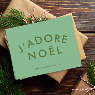 J'adore Noel Modern minimalistisch liefdesprogra Feestdagen Kaart