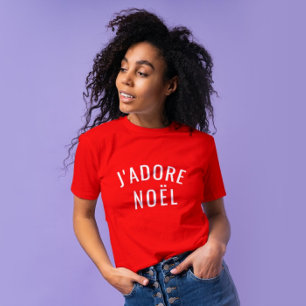 J'adore Noel   Moderne kerstfeestelijke feestdagen T-shirt
