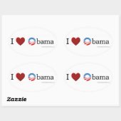 J'adore Obama Oval Sticker (Feuille)