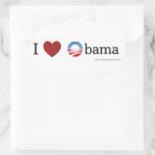 J'adore Obama Oval Sticker (Sac)