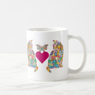 J'adore Paris, Cats in Love, Hearts Butterflies Koffiemok