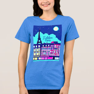 J'adore Paris - Fantasie Parijs onder een volle ma Tri-Blend Shirt