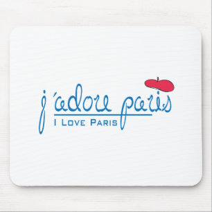 j'adore Paris (ik hou van Parijs) met rode bessen Muismat