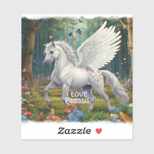 J'ADORE PEGASI Autocollants de Pégase de beauté (Feuille)