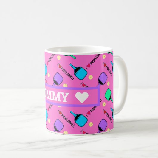 J'adore Pickleball rose Coffee Mug (Devant droit)