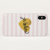J'adore Quote | Zwart-gouden hart Case-Mate iPhone Case (Achterkant (horizontaal))