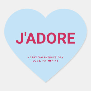 J'adore schattig Valentijnsdag aangepaste conversa Hart Sticker