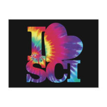 J'adore Science tie teinture carte postale
