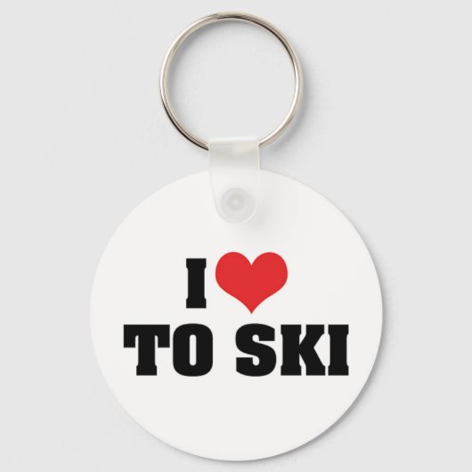 J'adore skier Porte-clés (Recto)