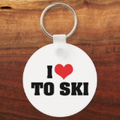 J'adore skier Porte-clés (Recto)