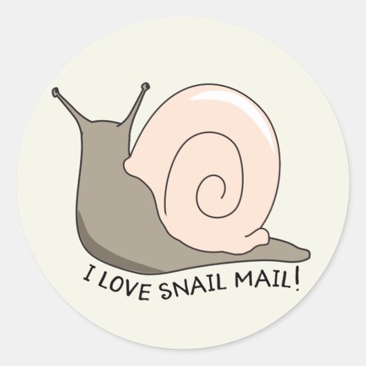 J'adore Snail Mail mignon Sticker rond (Devant)