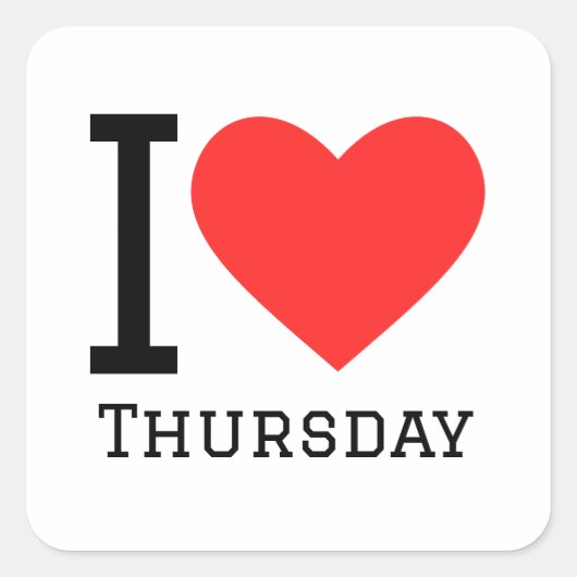 J'adore Sticker Carré jeudi (Devant)