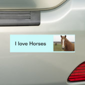 J'adore Sticker de pare-chocs pour chevaux (En voiture)