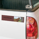 J'adore Sticker de pare-chocs pour chevaux (Sur camion)