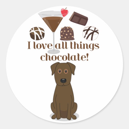 J'adore tout le chocolat ! Stickers amusants (Devant)