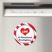 J'adore un aimant de Cleveland Firefighter (In Situ (Lave-vaisselle))