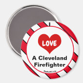 J'adore un aimant de Cleveland Firefighter (Recto/Verso)