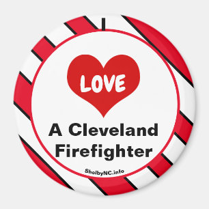 J'adore un aimant de Cleveland Firefighter