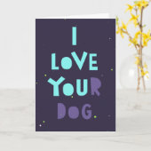 J'adore votre chien, carte furtive, message person (Fleur jaune)