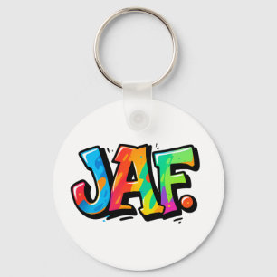 JAF graffiti stijl - kleurrijke urban art typograf Sleutelhanger