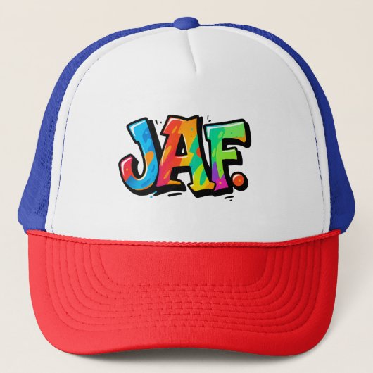 JAF graffiti stijl - kleurrijke urban art typograf Trucker Pet (Voorkant)