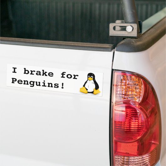 Jag bromsar för pingviner (Tux) Bumpersticker (Op Truck)