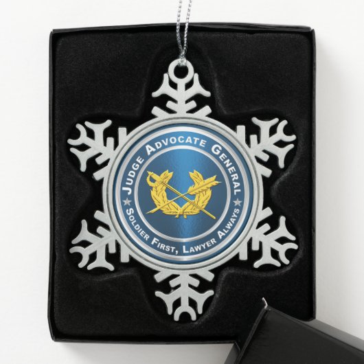 JAG rechter advocaat-generaal Tin Sneeuwvlok Ornament (Kistje)