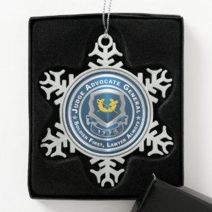 JAG rechter advocaat-generaal Tin Sneeuwvlok Ornament