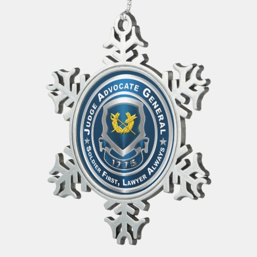 JAG rechter advocaat-generaal Tin Sneeuwvlok Ornament (Rechts)