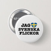 Jag Svenska Flickor Ronde Button 5,7 Cm (Voorkant /achterkant)