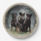 Jagdanger, dapper hart papieren bordje (Voorkant)