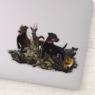 Jagdterrier - autocollant de chien de chasse polyv